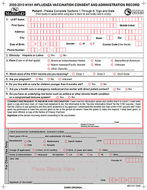 State of MD Vaccination Advanced Forms Processing with signature capture