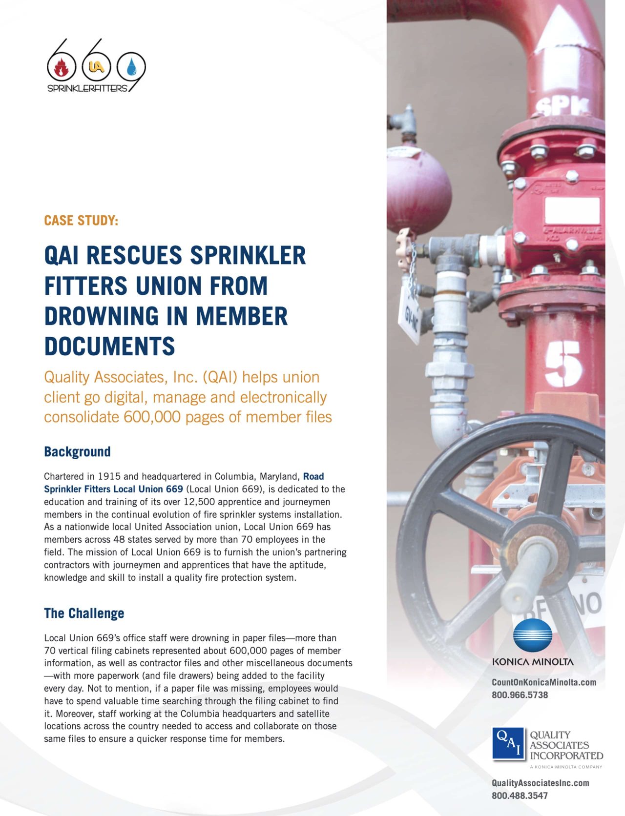 QAI Rescues Sprinkler Fitters Union from Drowning in Member Documents Quality Associates Inc.