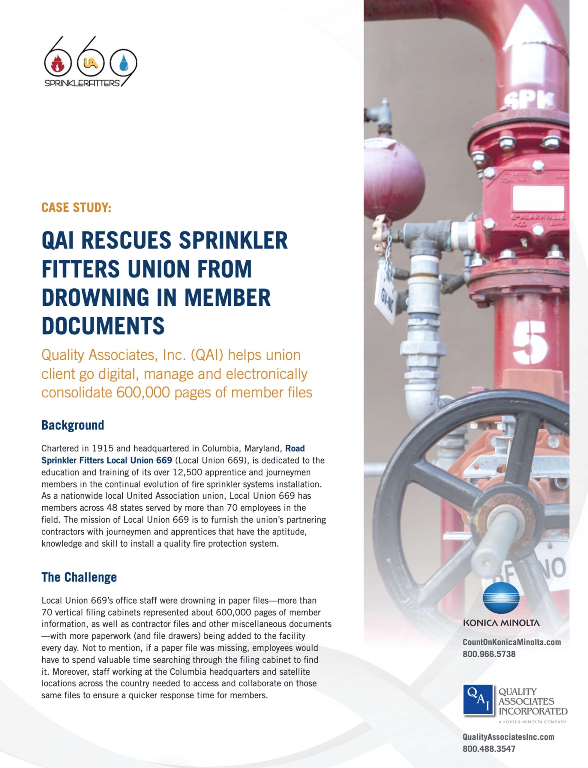 QAI Rescues Sprinkler Fitters Union from Drowning in Member Documents